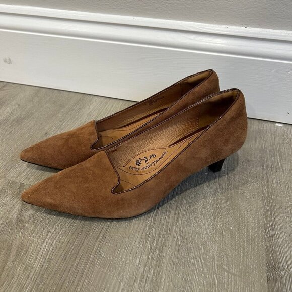 Sofft Women’s Tan Beige Leather Suede Kitten Heel Point Toe Shoes Size 7 - Picture 1 of 8